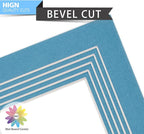 Mat Board Center, Pack of 10, 5x7 for 4x6 Dynamic Blue Color Mats - Bevel Cut, Acid Free, 4-ply Thickness, White Core - for Pictures, Photos, Framing