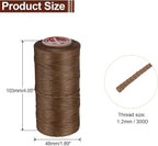 uxcell Flat Leather Sewing Waxed Thread, 140m / 153 Yards Polyester Wax String, 300D Wax Stitching Cord for Leather Crafts, Bookbinding, Bracelets Braided, Brown