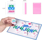 American Mahjong Tile Set(Pink) with Carrying Bag and Accessories, 160 Acrylic Engraved Mahjong Tiles