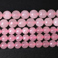 45pcs 8mm Natural Rose Pink Quartz Crystal Faceted Stone Beads for Jewelry Making Energy Healing Power Stone Beads DIY Bracelet Necklace Accessories 15" (8mm, Faceted Rose Quartz)
