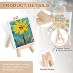 MECCANIXITY Mini Wood Display Easels, 5.9"x3.1"A-Frame Painting Tabletop Easels Holder Stand for Artists Beginners Displaying Small Canvases Art Photos Business Cards(Pack of 12, Wood Color)
