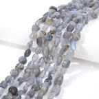 Labradorite Pebble Nugget Oval Free Tumbled Stone 6-8mm Natural Gemstone Loose Beads Approx 15.5 inch for DIY Jewelry Making