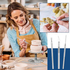 Yayatty Polymer Clay Tools, Acrylic Clay Roller, Acrylic Sheet, Rotary Cutting Mat, Round Polymer Clay Cutters with Clay Slicer Blade for Pottery and Sculpture (43 PCS)