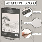 Jexine 60 Pcs 5.5'' x 8.5'' Top Spiral Bound Sketch Book 30 Sheet Each(68lb/100gsm), Sketching Drawing Pad Bulk Artist Sketch Pad Kids Drawing Paper Art Sketchbook for Painting (Tree)