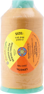 Mandala Crafts Bonded Nylon Thread Blonde Heavy Duty Sewing Threads - 2843 YDs Size 46 210D T45 Tex 45 Thread for Leather Jeans Weaving Outdoor Marine Upholstery Threads