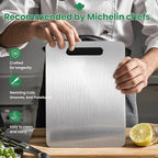 2 Pack, 100% Pure Titanium Cutting Board - 18x12 Inch Non-Slip Kitchen Chopping Board, Dishwasher Safe, Scratch Resistant, Easy to Clean, Durable & Hygienic for Meat, Vegetables, and Fruits