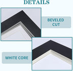 ZBEIVAN 12 Packs White and Black Colors 8x10 Picture Frame Mats for 5x7 Photos, Artworks and Prints, White Core Bevel Cut Frame Mattes
