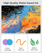 JusArt 36 Colors Dual Tip Acrylic Paint Pens Markers, Brush and Fine Tip, Premium Paint Pens for Wood, Canvas, Egg, Stone, Fabric, Rocks, Metal, Glass, Ceramic, DIY Crafts Making Art Supplies Gifts