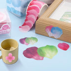 uxcell 2 Rolls Petal Washi Tape, 80 Pieces Floral Decorative Tape Colored Masking Tapes Crafting Supplies for DIY Crafts, Gift Wrapping, Scrapbook, Party Decorations, Small Wine Red
