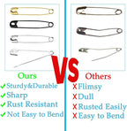 Safety Pins, 100PCS-2.1Inch Small Safety Pins, Rust-Resistant Nickel Plated Steel, Sharp Edge Safety Pin for Clothes, Sewing, Arts & Craft, Small Decorative Safety Pins (Black), UR-28