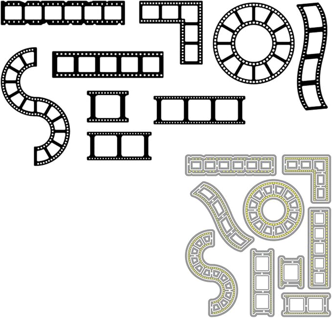 Cutting Dies Metal Stencils Scrapbooking Tools DIY Embossing Template for Paper Card Making Album Arts Crafts Supplies (Films-8.2x7.5cm)