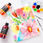Nicpro 18 Colors Liquid Watercolor Paint Set, 8.45oz Large Bulk Liquid Watercolor Paint, Non-Toxic Water Colors Painting Supplies for Art Activity, Craft DIY, Poster, School, Home, Classroom, Party