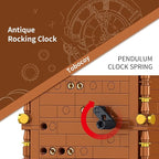 Vintage Swing Clock Building Blocks Set – 751 PCS Real Working Mechanical Clock with Alarm, Moving Pendulum & Rotating Dial, Retro Steampunk Decor Gift for Adults & Teens, Compatible with Lego Sets