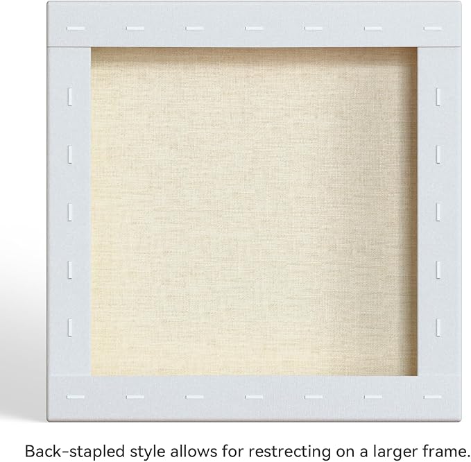 PHOENIX 12x12 Inch 4 Pack Artist Canvas - Square Stretched Canvases for Painting - 3/4 Inch Profile, 100% Cotton 11 Oz. Gesso Primed White Blank Professional Canvas Oil & Acrylic Paints