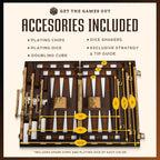 Get The Games Out Top Backgammon Set - Travel Backgammon Sets for Adults - Small Travel Size Classic Backgammon Board Game Case - Includes Strategy Guide & Full 15 Pieces (Map Edition, Small)