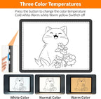 Elice Magnetic A4 Light Board for Diamond Painting, Ultra-Thin Tracing LED Light Box with Side Buttons, Super Bright Diamond Art Light Pad, Light Table for Drawing, Sketching, Weeding Vinyl - Black
