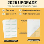 TransOurDream Heat Transfer Paper for t Shirts Heat Press (10 Sheets, 8.5"x11") Printable Heat Transfer Vinyl for Inkjet Printer Light Iron on Transfers for Tshirts Cuttable & Self-Positionable