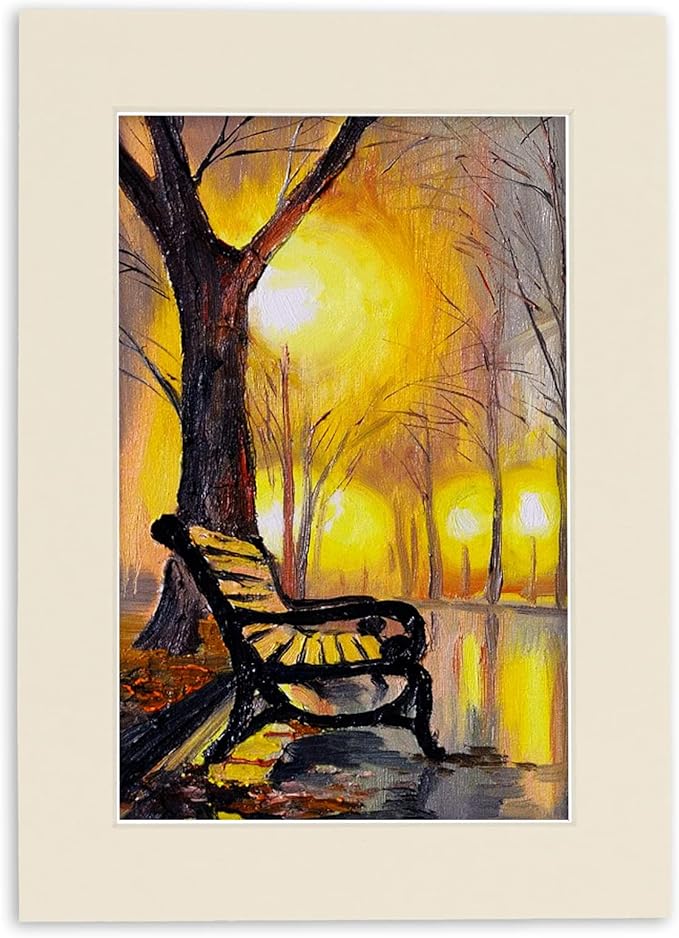 8.5x11 Mat Bevel Cut for 7x9 Photos - Acid Free Textured Cream Precut Matboard With Backing Board and Crystal Clear, Self Seal Photo Mat Bag - For Pictures, Photos, Framing - 4-ply Thickness