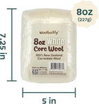 Woolbuddy Wool Felting Core Wool – Handmade Carded White for Needle & Wet Felting, Dryer Balls, Craft Pads & Chunky Yarn (8oz)