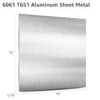 2 Pack 6061 T651 Aluminum Sheet Metal 12" x 12" x 1/16" (0.06") Rectangle Metal Plate Covered with Protective Film, 1.5mm Flat Aluminum Plate for Crafting and Industry