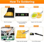 Soldering Iron Kit 80W LCD Adjustable Temperature 180-520℃ Solder Kit Electronics 13 in 1 Welding Tools with ON/OFF Switch, Solder Wire, Flux, 5 Soldering Tips, Desoldering Pump, Stand, Tweezers