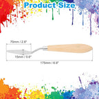 PATIKIL Art Spatula, No.6 15mm Stainless Steel Flexible Palette Knife Painting Knife Painting Spatula Oil Painting Mixing Scraper with Wood Handle for Canvas Acrylic Painting, Brown