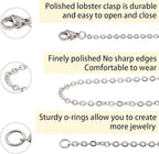Jishi Chains Jewelry Making Supplies, 60ft Cable Link Chains for Making Jewelry Necklace Earring Bracelet Findings DIY Craft Kit for Adults, 6-Color 2mm Gold Silver Copper Plated Metal Link Rolls Bulk
