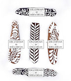 HASHCART® Pottery Printing Blocks Stylish Border Pattern Wooden Stamps (Set of 5) Handcarved Indian Textile Printing Blocks, Wooden Clay Stamps for Crafting on Fabric, Card