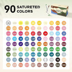 Arrtx 90 Colors Paint Markers, Acrylic Paint Pens for Artists Adults Coloring Drawing - Extra Brush Tip for Rock Painting, Wood, Canvas, DIY Crafts Making Art Supplies