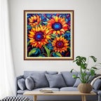 Funchey Stamped Cross Stitch Kits, DIY Cross Stitch Pattern for Adults Beginners Needlepoint Kits Embroidery Kit Arts and Crafts 11CT-Magic Sunflower 18x18 inch
