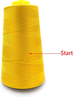 Tortoise 4 Cones of 3000 Yards Each Spool Thread for All Purpose, Serger, Overlock, Quilting, Sewing Machine - 100% Polyester - 40S/2 Yellow