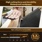 Sandpaper 7000 Grit, Wet Dry Sanding Sheets, High Performance Sand Paper for Wood Furniture Finishing, Metal Grinding, Automotive Polishing, 9 x 11 inches, 15-Sheets
