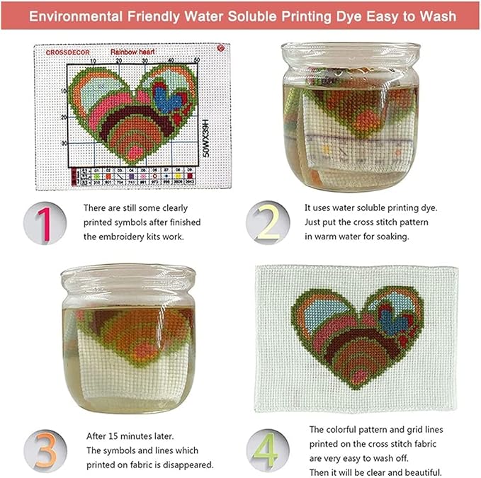 Leczany Cross Stitch Stamped Kit for Adults or Kids - Two Brid | DIY Embroidery Starter Patterns Craft Kit Needlepoint for Beginner | 11CT, 3 Strands | 19.7x19.7 inches