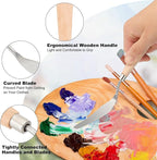 PATIKIL Art Spatula, No.4 12mm Stainless Steel Flexible Palette Knife Painting Knife Painting Spatula Oil Painting Mixing Scraper with Wood Handle for Canvas Acrylic Painting, Brown