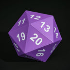 Large Foam D20 Dice, 80mm Purple 20 Sided Dice D&D Polyhedral Set with Drawstring Bag for Role Playing Games