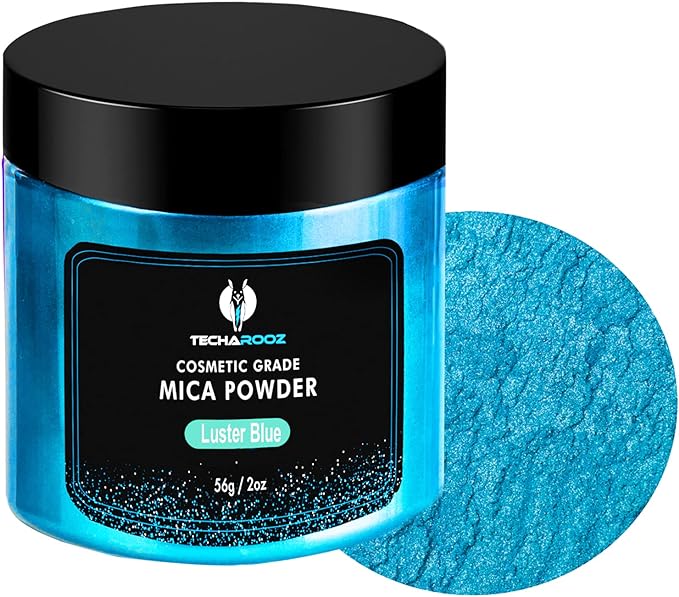 Luster Blue/Sky Blue - Techarooz Epoxy Resin Color Pigment - 56g / 2oz. Jar - TECHAROOZ 2 Tone Resin Dye Color Pigment Powder for Lip Gloss, Nails, Colorant for Slime Bath Bombs Soap Making