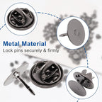 130 Set Pin Backs, Blank Pins Scatter Butterfly Clutch Pin Holder Enamel Pins Locking Backs Tie Tacks Jewelry Backings Clasp for Brooch Lapel Hat Uniform Badges Tie Tack (10mm, Silver&Black)