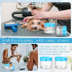 SATINIOR 12 Pack 6 oz Plastic Container Jars with Lids Round Clear Travel Cosmetic Container Slime Jars for Toiletries, Lotion, Cream, Ointments, Makeup, Rhinestone, Samples, Kitchen Storage(Blue)