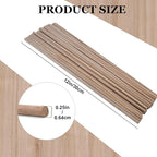 24pcs Wooden Dowel Rods, 1/4 X 12 Inch Long Walnut Dowel Rod Wooden Sticks for Crafts, Round Wood Filler Sticks, Unfinished Wood Dowels for Woodworking Building Material Window Cake Support
