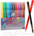 RIANCY Fine Point Colored Pens 12 Colors 0.5mm Gel Ballpoint Pens Assorted Colors Liquid Ink Pens No Smear Vibrant Colorful Writing for Journaling Note Taking Doodling Coloring Office School Supplies
