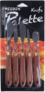 MEEDEN 5 Pieces Painting Knife Set Versatile Stainless Steel Spatula Palette Knife Oil Painting Accessories Mixing Scraper for Oil, Paint Color Mixing, Acrylic Painting