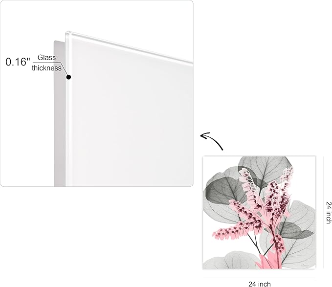 Empire Art Direct Frameless Free Floating Tempered Glass Panel Graphic Wall Art Ready to Hang, 24" x 24", Eucalyptus Bush 1