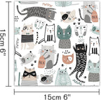 48 Sheets 24 Designs Scrapbook Paper Pad, 6"×6" Single-Sided Decopodge Craft Cardstock Paper,Scrapbooking DIY Decorative Background Cardmaking Supplies.Cat's Life&Sweet Love