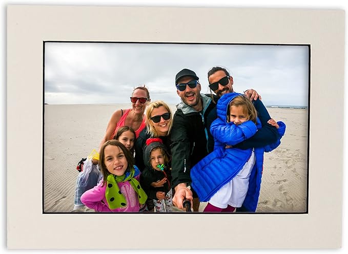 Poster Palooza 8.5x11 Mat Bevel Cut for 7x9 Photos - Acid Free White with Black Core Precut Matboard - for Pictures, Photos, Framing - 4-ply Thickness
