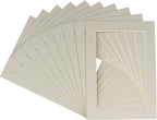 11x14 Mat for 8.5x11 Photo - Precut Grey Picture Matboard for Frames 11 x 14 Inches - Bevel Cut to Display Art 8.5 x 11 Inches - Acid Free Pack of 10 MATS with Backing Boards & Clear Bags