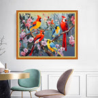 Joyhoor Cross Stitch Kits for Beginners Stamped Cross-Stitch Supplies Needlework preprint Embroidery Kits for Adults DIY Needlepoint Kits Embroidery Patterns 11CT-Birds and Flowers 16x20 inchs
