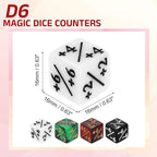 uxcell 48Pcs Magic Dice Counters, Acrylic D6 Life Token Dice Set with Pouch for Standard Cards Gaming Accessories, White, Black, Red & Black, Green & Black