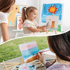 CONDA 12 Pack 9 Inch Wood Easels, Easel Stand for Painting Canvases, Art, and Crafts,Tripod,Painting Party Easel,Kids Student Tabletop Easels for Painting,Portable A-Frame Tripod Tabletop Easel Set