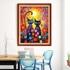 Magxvouy Cross Stitch Kits Stamped Full Range of Embroidery Kits,Cross Stitch Patterns Needlework Kits for Beginners 11CT Printed Kits&Magical Cat 16x20 inch