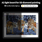 TOHETO A2 Light Pad 25.2''x18.4'', Large Magnetic LED Light Board for Diamond Painting, 3-Color Modes Light Box for Tracing, 6-Level & Stepless Dimmerable Diamond Art Light Table for Drawing,Sketching